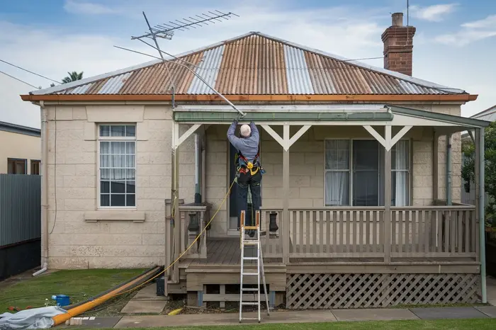 TV antenna Fremantle repair on coastal roof with corroded hardware